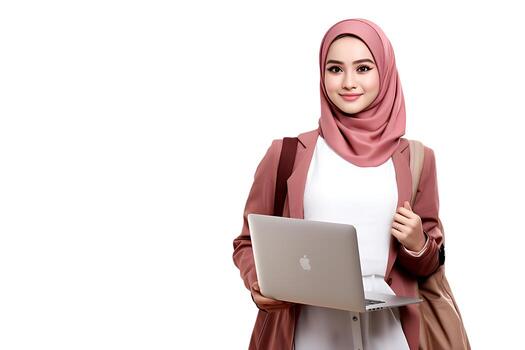 hijab-businesswoman-with-laptop-computer-isolated-on-white-background-ai-generated-photo